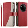 Adequado para Opporeno15 Padrão de Couro Cor Color Block Capa Flip de Negócios para Celular Oppoa78 Suporte Anti-Queda Capa de Celular