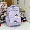 Mochila Estilo Curativo de Dibujos Animados de Casa Pequeña Leche Fresca Azul para Estudiantes de 3º a 6º Grado, Versátil para la Clase y Salidas