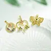 Accesorios para joyería DIY colgante de circonita microincrustada accesorios para collar serie Mariposa Libélula baño de oro de 18 quilates