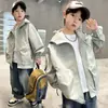 Chaqueta para Niños Colección Primavera y Otoño Nueva Primavera Elegante Cortavientos Infantil para Niños Mayores Versión Coreana Atractiva
