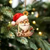 Nuevo Colgante Plano de Acrílico con Letra de Jengibre de Santa Claus Adornos para Árbol de Navidad Adornos Festivos