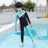 Traje de Buceo para Niños, Traje de Baño de una Pieza con Bloques de Color y Mangas Largas para Hombres y Mujeres, Snorkel, Surf, Traje para Medusas, Buceo Libre Estilo Húmedo