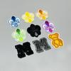 Fabricantes de fuentes de bordado de cepillo de dientes tridimensional, parche de tela con degradado de bordado de cuentas, parche para ropa, etiqueta decorativa, etiqueta de tela con pegamento trasero