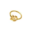 Anillo de Hoja Electrochapado de 6 Hojas Superventas Transfronterizo Anillo Simple Avanzado Anillo de Hoja de Aleación Mori Temperamento para Hombres y Mujeres