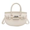 Bolso Pequeño Portátil Platino para Mujer 2023 Nueva Llegada Moda Bolso Saddle Texturizado Invierno Combinable Bolso de Hombro Cruzado Ins
