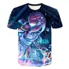 Camiseta Digital 3D Transfronteriza para Hombre Leyenda de Ceda Aliento de lo Salvaje Anime Manga Corta para Adultos