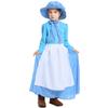 Vestido Azul de Niña Pionera Británica Ropa de Granja Pionera Colonial Fuente de Comercio Exterior de Amazon