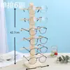 Soporte de Exhibición para Monturas de Gafas de Madera Maciza de Pino para Ópticas, Soporte de Exhibición para Gafas de Sol de Madera Natural, Cosido