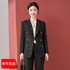 Traje Negro Profesional Set para Mujer Otoño Invierno Estudiante Universitario Entrevista Traje Profesional Examen de Funcionario Ropa de Trabajo Traje de Doble Botonadura