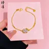 Pulsera de Mariposa Dorada Perla Hielo Triturado, Pulsera de Calabaza Corazón Perla de la Suerte, Trébol de Cuatro Hojas Oro Arena, Venta Directa del Fabricante