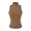 Top de tirantes sin mangas de cuello alto ajustado Pure Desire para mujer, estilo nuevo 2026, deportivo, ajustado, color liso, capa interior