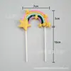 Decoraciones de Inserto para Pastel Arcoíris Transfronterizo, Nube Colorida para Niños, Corazón, Toppers de Arcoíris, Decoraciones para Fiesta de Cumpleaños