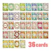 Set de Tarjetas de Felicitación Florales de Acuarela Modelo Nuevo Transfronterizo de 36 Piezas, Tarjetas de Bendición de Amor, Tarjetas de Regalo para Fiestas
