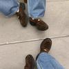 ¡Stock Listo, Envío Inmediato! Mocasines de Gamuza con Tacón Grueso Estilo Mamá Uva con un Toque de Elegancia, Mocasines Pequeños de Monedas, Zapatos de Vestir, Zapatos Pequeños de Piel para Mujer