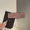 Moda Coreana Retangular Strass BB Clip Grampo de Cabelo Preto Totalmente Diamante Pequeno Estilo Chanel Grampo de Cabelo Franja Acessório de Cabelo
