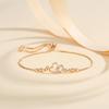 Pulsera de Amor para Mujer Moda Transfronteriza Diseño Nicho Cobre Chapado en Oro Zircón Corazón de Durazno Pulsera Push-Pull Joyería de Mano al por Mayor