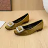 2026 Novos Sapatos de Camurça Quadrados Franceses com Fivela de Strass Femininos Outono Inverno Temperamento Retrô Sapatos para o Trabalho Casamento G3760-82