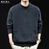 Sudadera de alta gama con cuello alto y media cremallera, diseño de textura para hombre, otoño, corte holgado, talla grande, sudadera tipo pullover roja de moda
