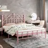 Cama de Hierro Forjado, Engrosada y Reforzada, Cama de Princesa, Cama Doble Trendy de 1.8m, Cama Individual Nórdica, Cama con Marco de Hierro de 1m