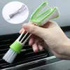 Cepillo Multifuncional de Doble Extremo para Ranuras de Coche, Limpiador de Rejillas de Aire Acondicionado de Coche, Cepillo de Limpieza para Salidas de Aire, Eliminación de Polvo de Rincones Difíciles