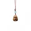 Cadena para teléfono móvil de conejo de amor de sándalo verde, artesanía de talla de madera maciza, conejo del zodiaco, llavero, bolsa de embalaje, colgante de joyería
