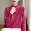 Suéter Pilling Feminino Solto Suéter Interno Manga Comprida Outono e Inverno Nova Camisa de Base de Gola Meia Alta para Mulheres