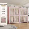 Guarda-Roupa de Aço Estilo Moderno para Armazenamento no Quarto, Guarda-Roupa de Chão para Apartamento de Aluguel Infantil, Cabideiro de Armazenamento à Prova de Poeira para Adultos