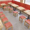 Juego de Mesa y Sillas para Comedor con Tazón de Arroz Personalizado para Restaurantes, Fonderías y Cadenas de Snacks con Cajones, Combinación de Mesa y Sillas Comerciales de Madera Maciza