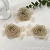 Elegante e de Bom Coração Rede com Borda Enrolada Rosa Laço Acessórios DIY Presilha Roupa Sapatos Chapéus Acessórios de Flor Atacado