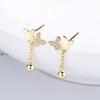 Plata de Ley 925 Borla de Mariposa Arete de Clavo Dulce Moda para Mujer Mariposa Borla Clavo para Hueso de Oreja Personalizado Ins Elegante Joyería para Oreja