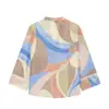 Conjunto de camisa estampada de retazos y pantalones de otoño para mujer estilo europeo y americano 20733