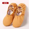 Zapatos de baile al por mayor color camello con forma de pata de gato para adultos, zapatos de baile de cuero de suela blanda, zapatos de ballet de baile antideslizantes transfronterizos