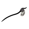 Horquilla antigua estilo Luna creciente con borla para recogido mujeres nuevo tocado Hanfu horquilla de madera elegante de alta calidad horquilla de imitación de sándalo