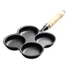 Sartén para Hamburguesas de Huevo Modelo Nuevo Antiadherente Molde de Cuatro Agujeros Desayuno Hogareño Utensilios de Cocina de Hierro