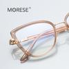 Lentes Rosa Té Antiluz Azul 3151 Oro Liso TR Moda Ojo de Gato Marco Europeo y Americano Muestra Mismos Lentes Planos