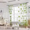 Desejo Transfronteiriço Amazon Aliexpress Popular Flor de Tinta Malha Redonda Estampada Quarto Exportação Malha Redonda Cortina Estampada Gaze