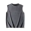 Camiseta Colete Sem Manga Cor Sólida Camurça 240g para Homens, Colete Unisex Diário para Exterior de Verão Sem Amassar, Em Estoque
