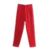 Moda Femenina Transfronteriza Estilo Europeo y Americano Pantalones Rectos Casuales de Cintura Alta Versátil Clásico Multicolor Largos 7901532