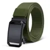 Cinturón de Lona para Hombre Hebilla Automática Casual Versátil Moda Cinturón Forrado Engrosado Nylon Traje de Trabajo Entrenamiento Militar Cinturón de Moda