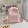 Mochila Suave de Aspecto Elegante Estilo Chica Ins Linda Pequeña Bolsa Escolar Estilo Japonés Mini Mochila Blanca para Niños Pequeños Femenina