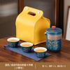 Juego de Té de Viaje Portátil, Juego de Té Kung Fu Rápido para Exteriores, Juego Pequeño, Tetera Portátil, Regalo de Recuerdo Empresarial