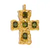 Temperamento europeu e americano personalidade retrô acessórios de joias DIY aço inoxidável banhado a ouro 18K laço onda pérola pingente feminino