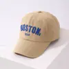 Boné de beisebol infantil moda casual boné de aba para meninos coreano simples letra BOSTON chapéu transfronteiriço T317