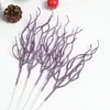 Árbol de Navidad artificial de 35 cm con ramas con purpurina y polvo dorado, ramas brillantes, ramas secas, piñas y ramas de Navidad DIY para decoración de mesa