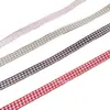Cinta a cuadros de 1 cm, cinta colorida, lazo para embalaje, materiales para accesorios para el cabello DIY, cinta de satén, cinta decorativa, cinta de poliéster