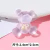 Urso Transparente Desenho Animado Fofo Cola de Creme DIY Laço de Cabelo Broche Decoração Acessórios de Resina Adesivos para Capa de Celular Venda por Atacado