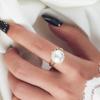 Anillo Barroco de Perla Natural de Agua Dulce de Venta Caliente Transfronterizo Moda Europea y Americana Diamante Abertura Ajustable Anillo para Dedo para Adelgazar para Mujeres