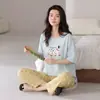 Pijama de verano para mujer con copas en el pecho, tejido de algodón puro, manga corta, pantalón largo, ropa de casa, estilo fino, se puede usar afuera en verano, conjunto 100% algodón