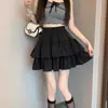 Falda de Pastel Falda Blanca Corta para Mujer Verano Nuevo Estilo Ballet Petite Falda Media Pantalón Falda Tutú de Princesa