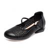 Mocassins de Bico Redondo para Mulheres 2025 Primavera e Verão Novo Estilo Slip-On Vazados Sapatos Mary Jane Rasteirinhas Sapatos para Mulheres Sapatos Preguiçosos